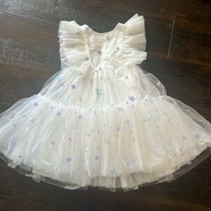 Gorgeous white tulle falling star dress